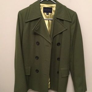 Banana Republic Green Wool Peacoat